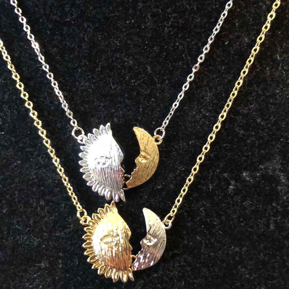 Sun and moon necklace
